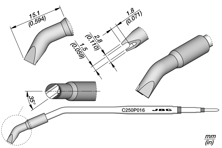 C250P016 - Barrel Cartidge 1.5 35°